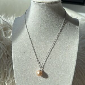 Stunning Soft Peach Freshwater Pearl Pendant Necklace 🍑